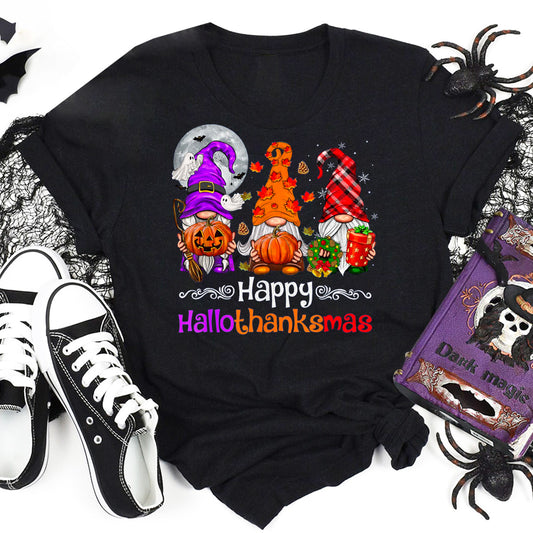 Happy HalloThanksMas Gnomes T-Shirt