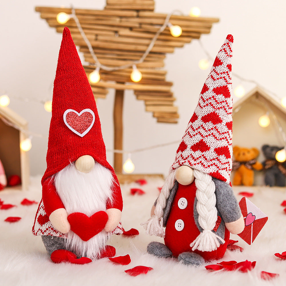 Knitted Love Heart Gnome