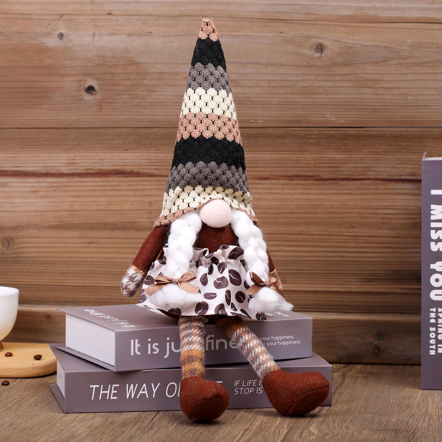 Knitted Leggy Coffee Gnome