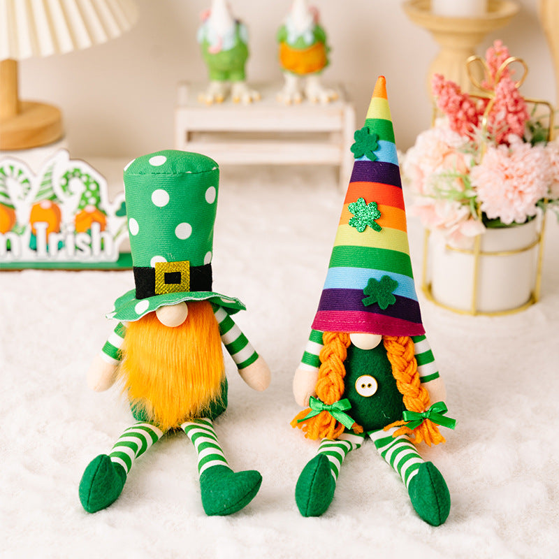 St. Patrick's Day Striped Long-legged Gnome