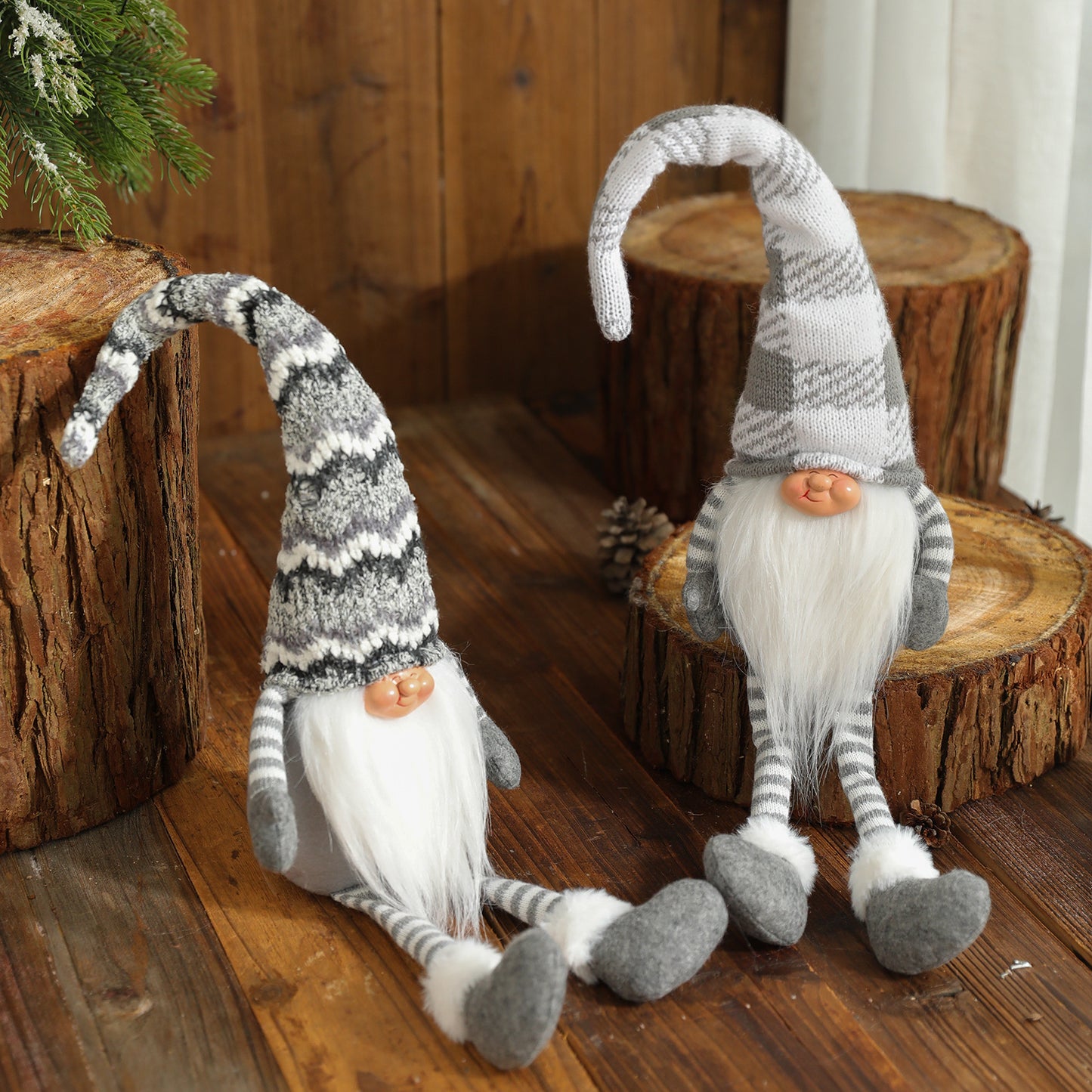 Christmas Gray Striped Gnome