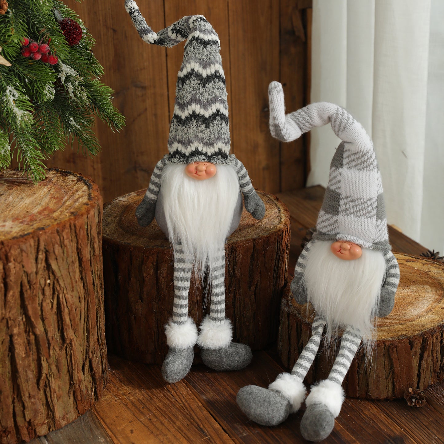 Christmas Gray Striped Gnome