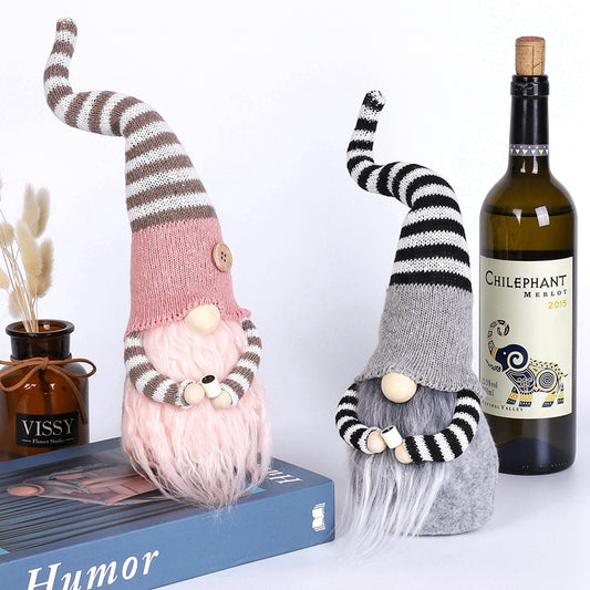 Striped Knitted Coffee Gnome